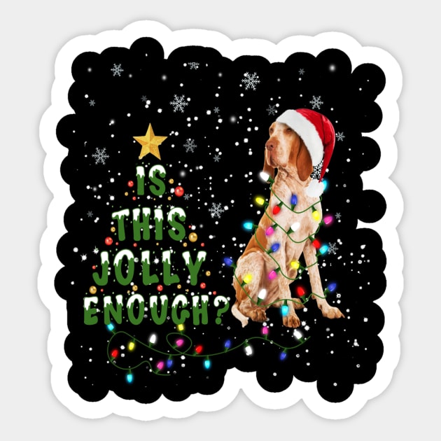 Is This Jolly Enough Santa Bracco Italiano Light Christmas Sticker by bienvaem